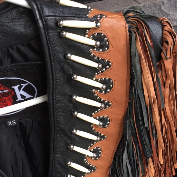 Indigenous Inspired Leather Jacket - Picture 7 of 9